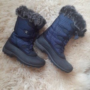 Kamik Momentum Navy Faux Fur Winter Snow Boots 7